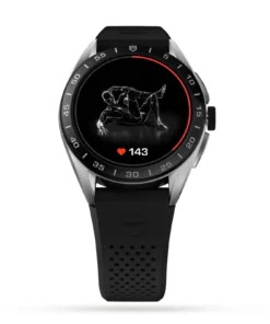 Alternative view of TAG Heuer Connected Calibre E4 45mm – 2022 – Steel Case – Black Rubber Strap Smart Replica SBR8A10.BT6259