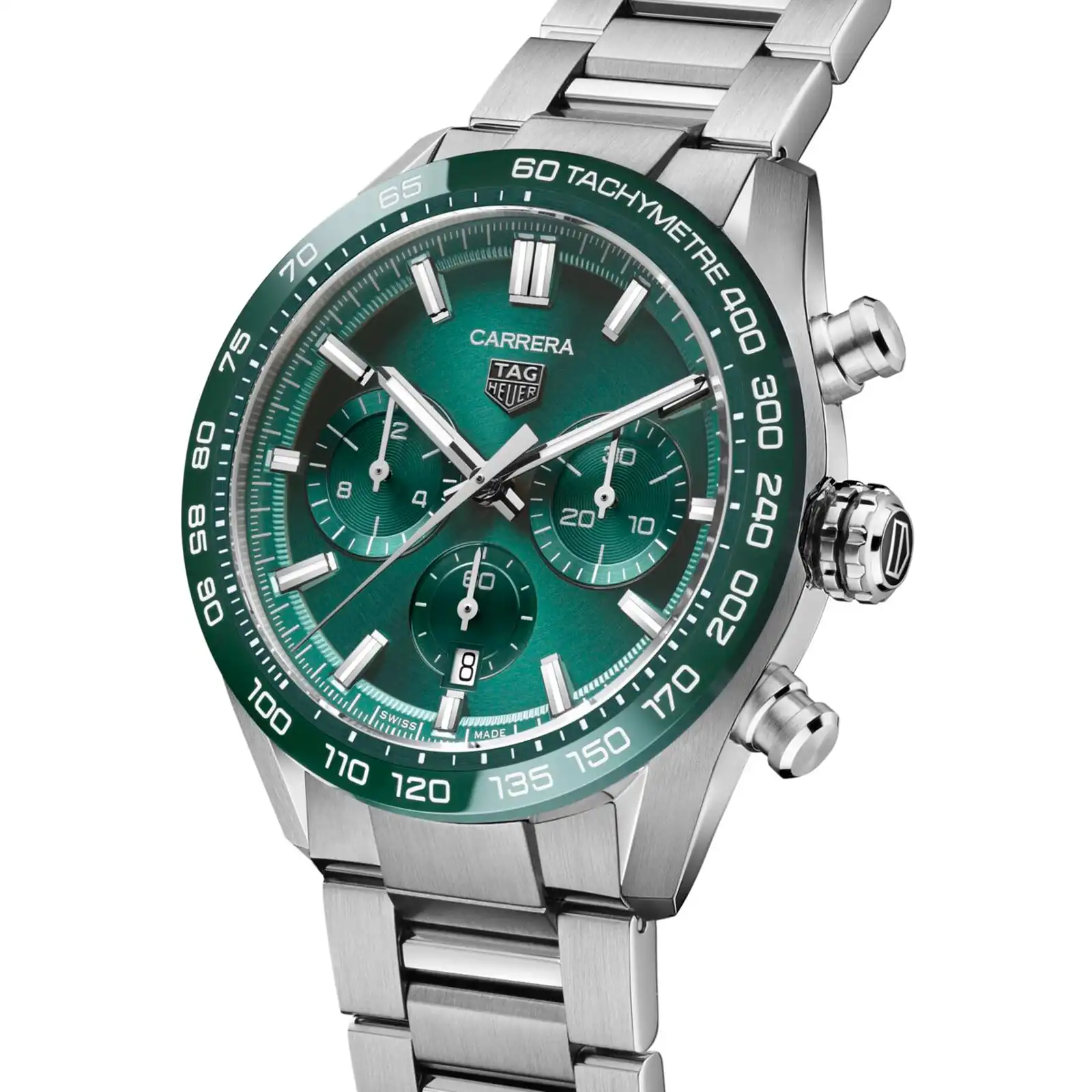 TAG Heuer Carrera Chronograph 44mm Mens Replica Green Stainless Steel CBN2A1N.BA0643 - Image 2
