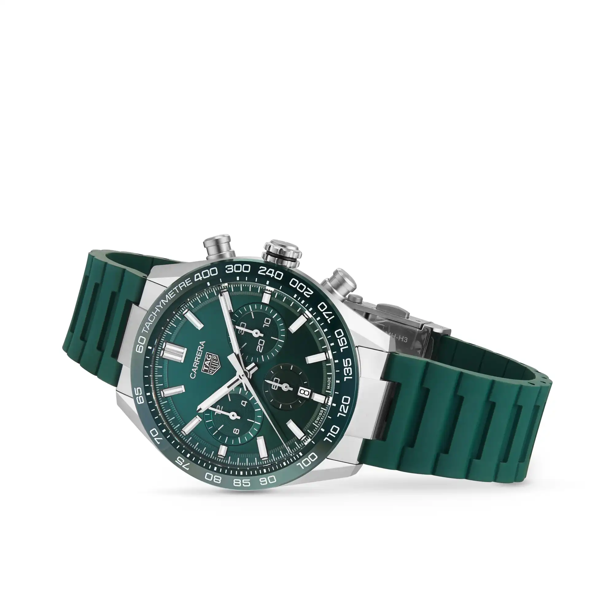 TAG Heuer Carrera Chronograph 44mm Mens Replica Green Rubber CBN2A1N.FT6238 - Image 3