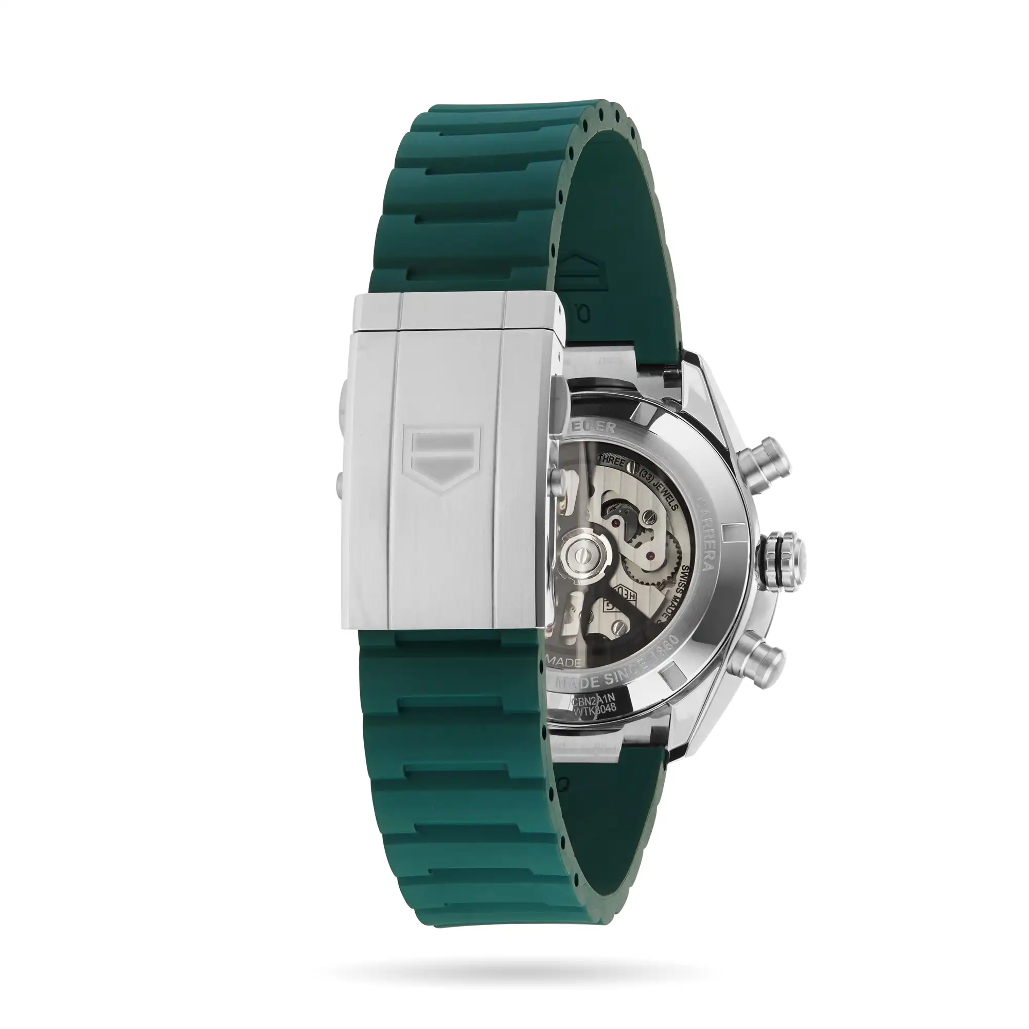 TAG Heuer Carrera Chronograph 44mm Mens Replica Green Rubber CBN2A1N.FT6238 - Image 4