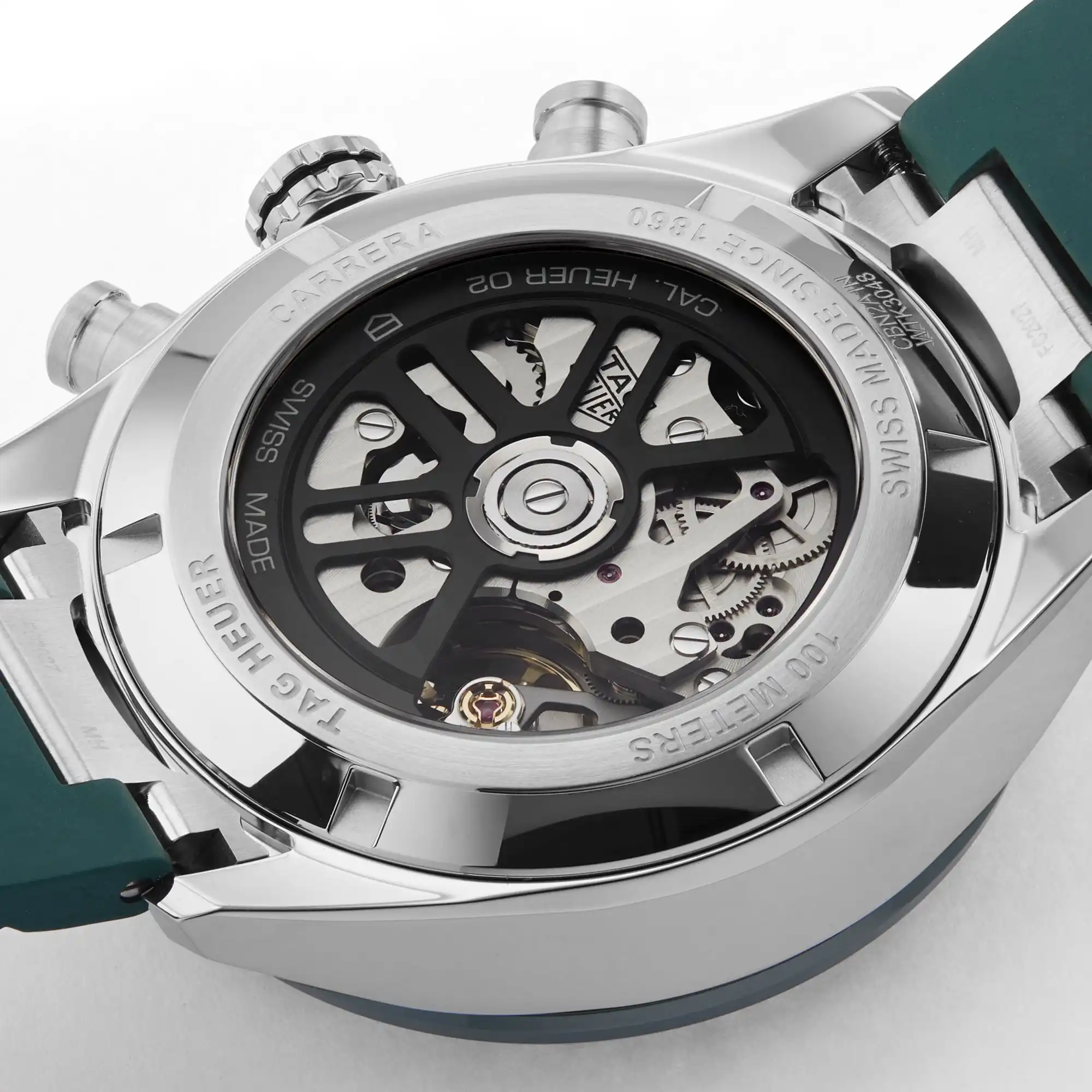 TAG Heuer Carrera Chronograph 44mm Mens Replica Green Rubber CBN2A1N.FT6238 - Image 5