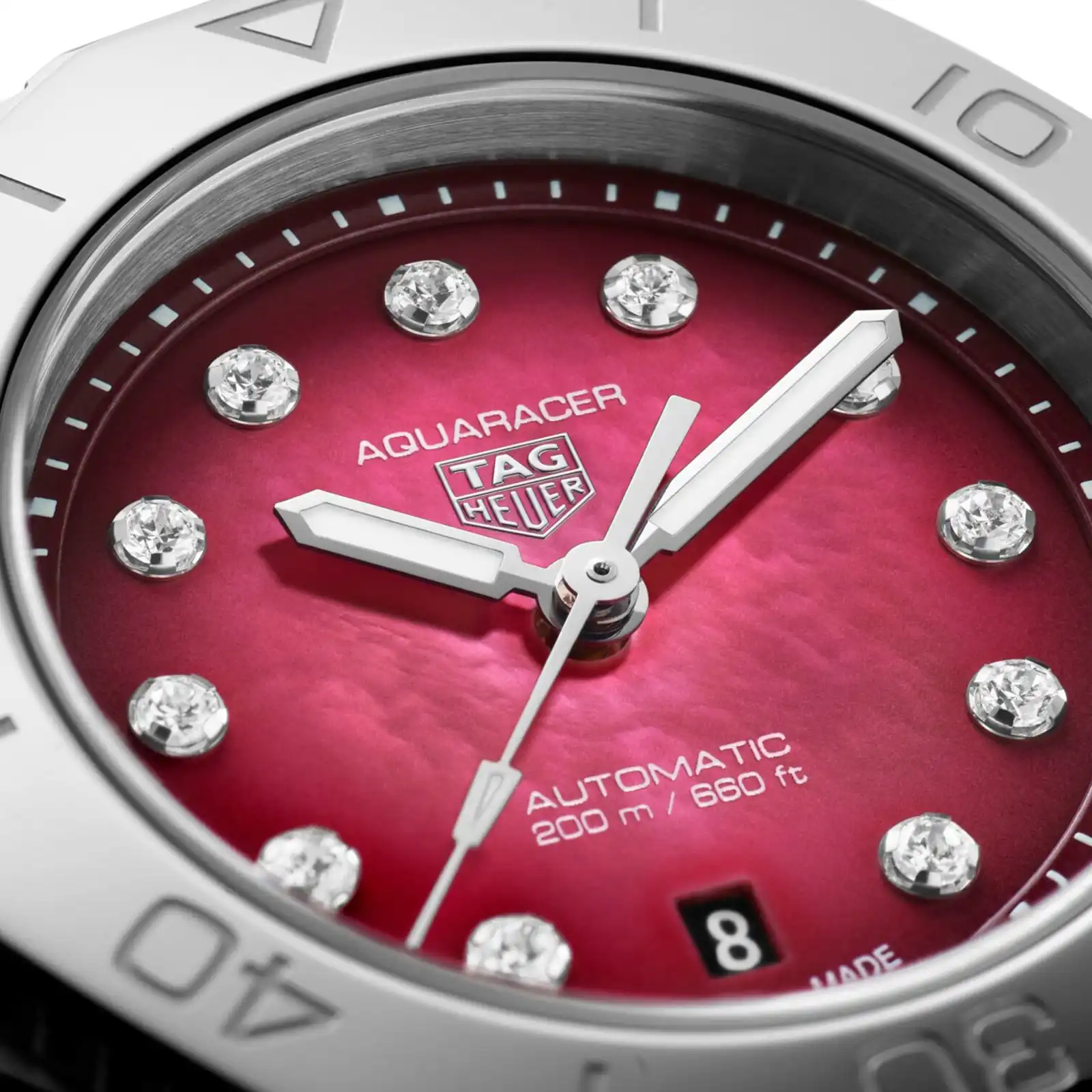 TAG Heuer Aquaracer Professional 200 Date 30mm Ladies Replica Red WBP2414.BA0622 - Image 3