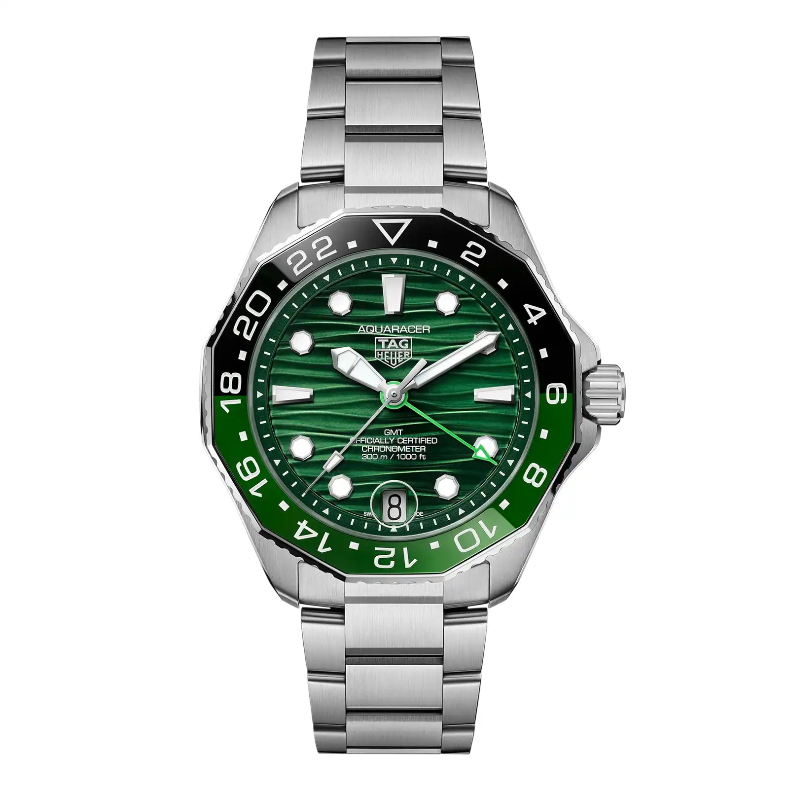 TAG Heuer Aquaracer Professional 300 GMT 42mm Mens Replica Green WBP5115.BA0013