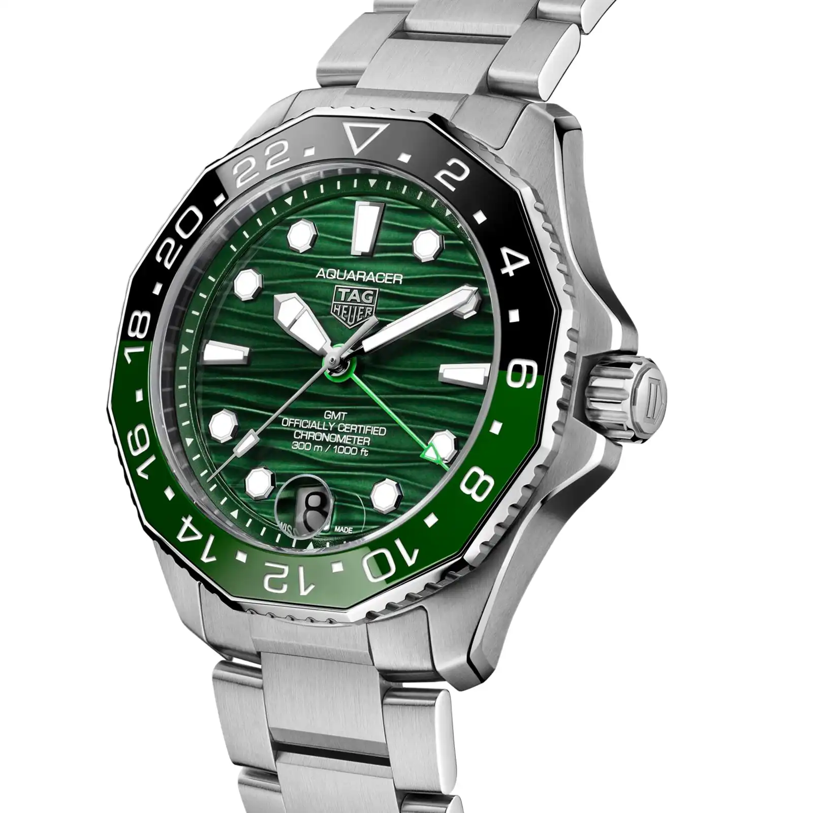 TAG Heuer Aquaracer Professional 300 GMT 42mm Mens Replica Green WBP5115.BA0013 - Image 2
