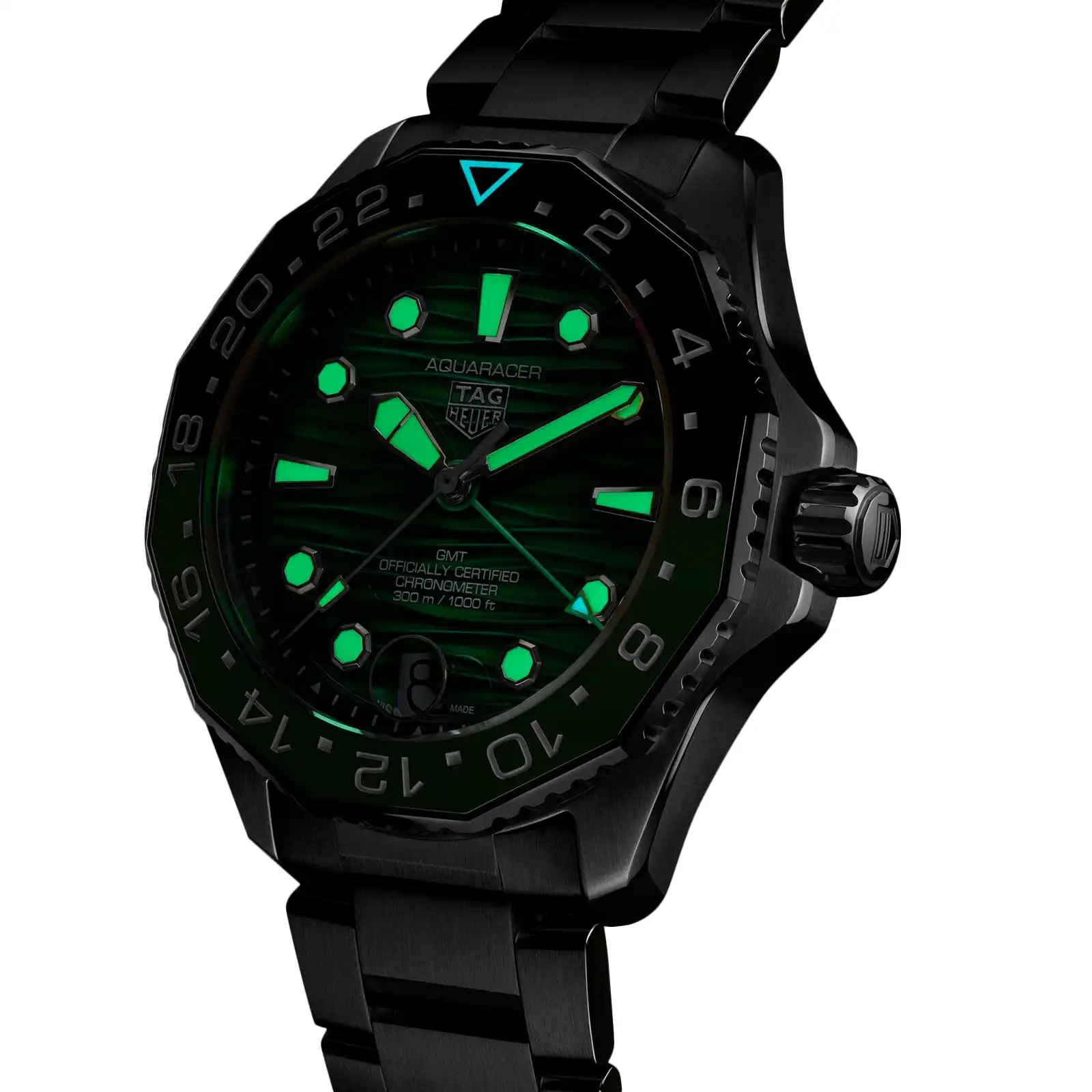 TAG Heuer Aquaracer Professional 300 GMT 42mm Mens Replica Green WBP5115.BA0013 - Image 7
