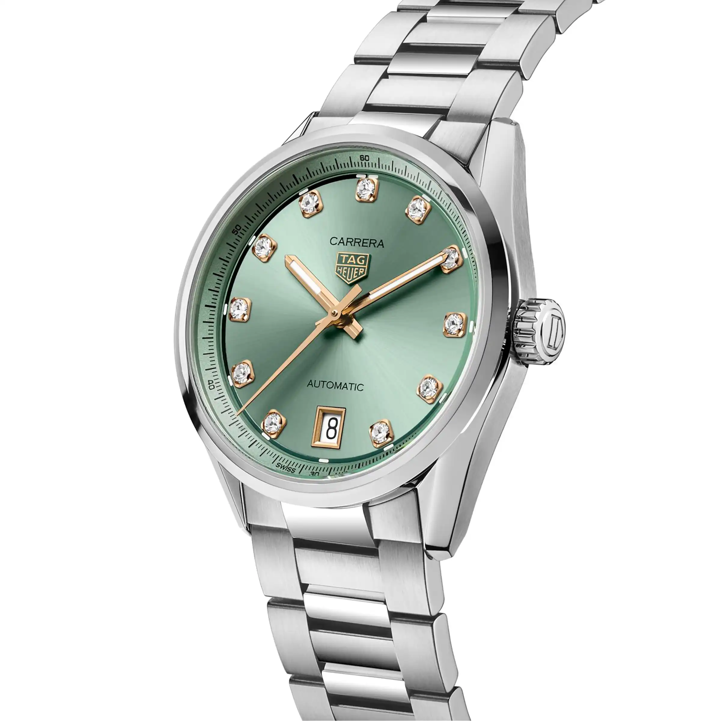 TAG Heuer Carrera Date 36mm Ladies Replica Green Diamond Dot WBN2317.BA0001 - Image 2