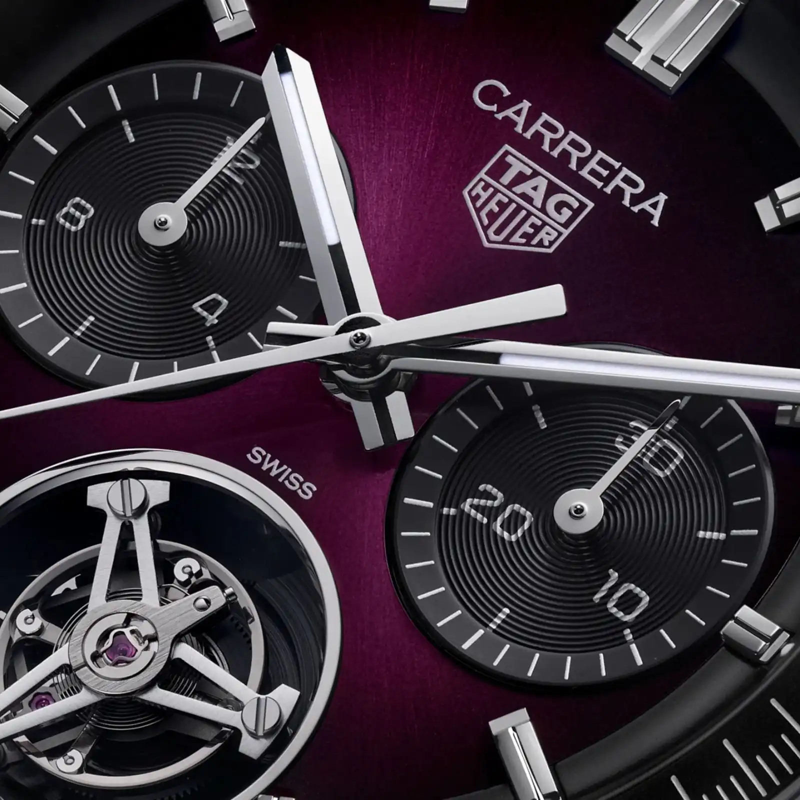 TAG Heuer Carrera Glassbox Tourbillon Limited Edition 42mm Mens Replica Purple CBS5017.FC6605 - Image 5