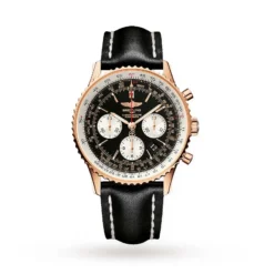 Replica Breitling Navitimer Automatic 18ct Red Gold Leather Strap 43mm Mens RB012012/BA49 436X