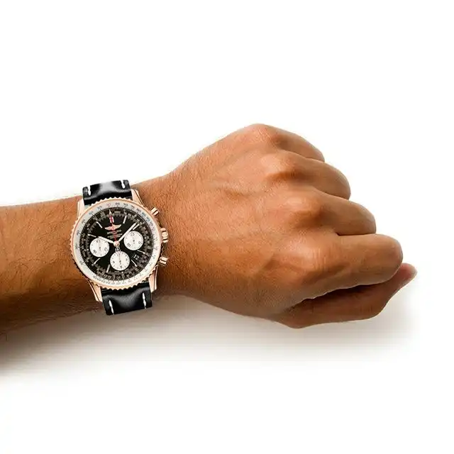 Replica Breitling Navitimer Automatic 18ct Red Gold Leather Strap 43mm Mens RB012012/BA49 436X - Image 2