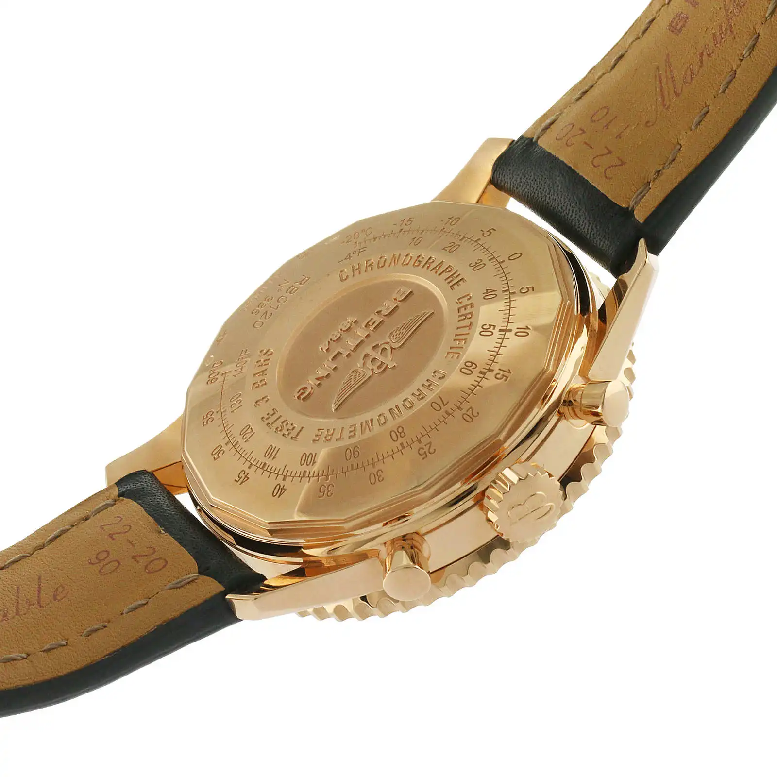 Replica Breitling Navitimer Automatic 18ct Red Gold Leather Strap 43mm Mens RB012012/BA49 436X - Image 6