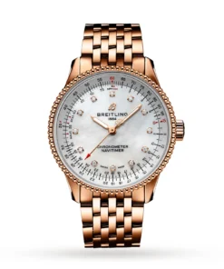 Replica Breitling Navitimer Automatic 35 18ct Red Gold Mother of Pearl R17395211A1R1