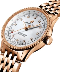 Alternative view of Replica Breitling Navitimer Automatic 35 18ct Red Gold Mother of Pearl R17395211A1R1