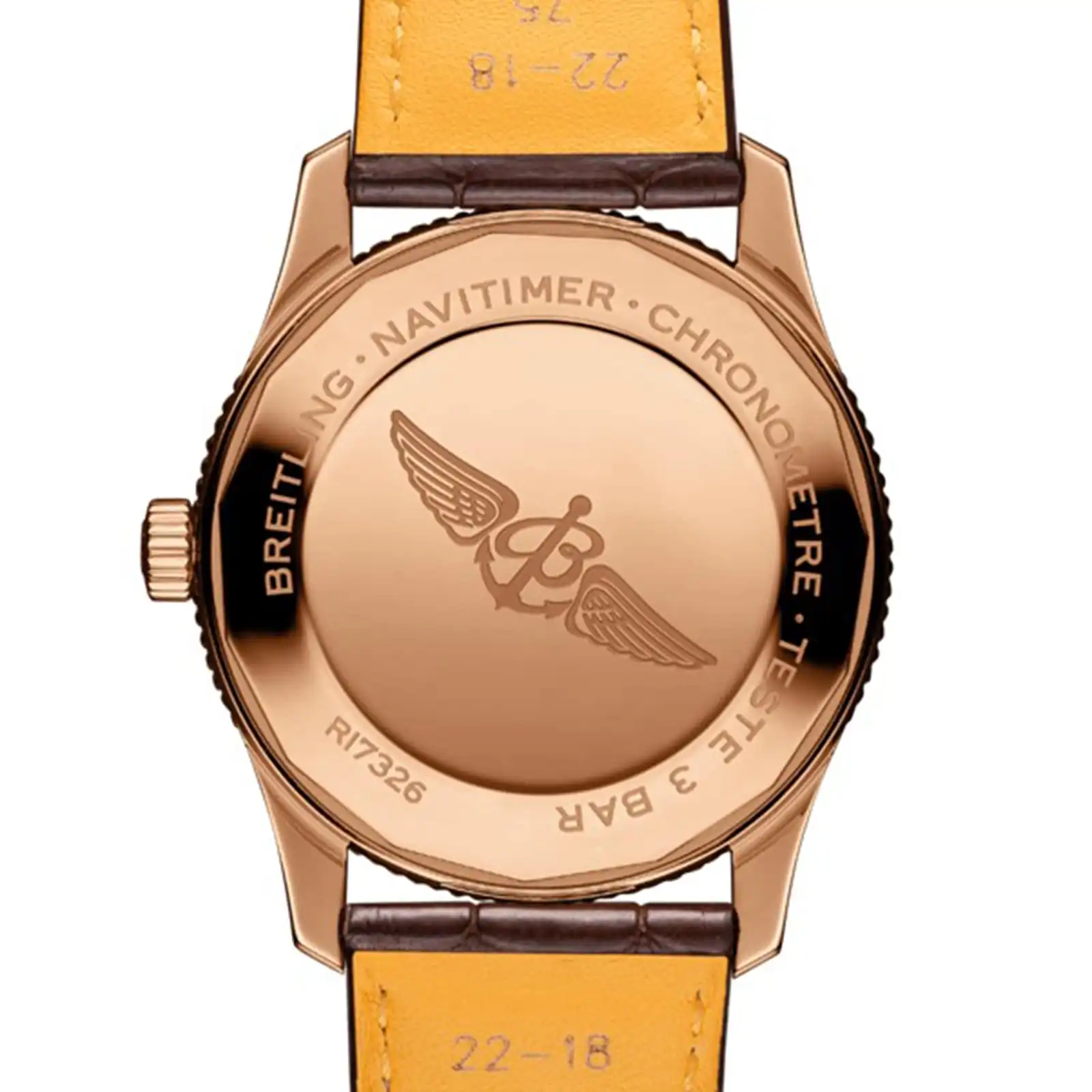 Replica Breitling Navitimer Automatic 18k Red Gold Leather Strap 41mm Mens R17326211G1P1 - Image 3