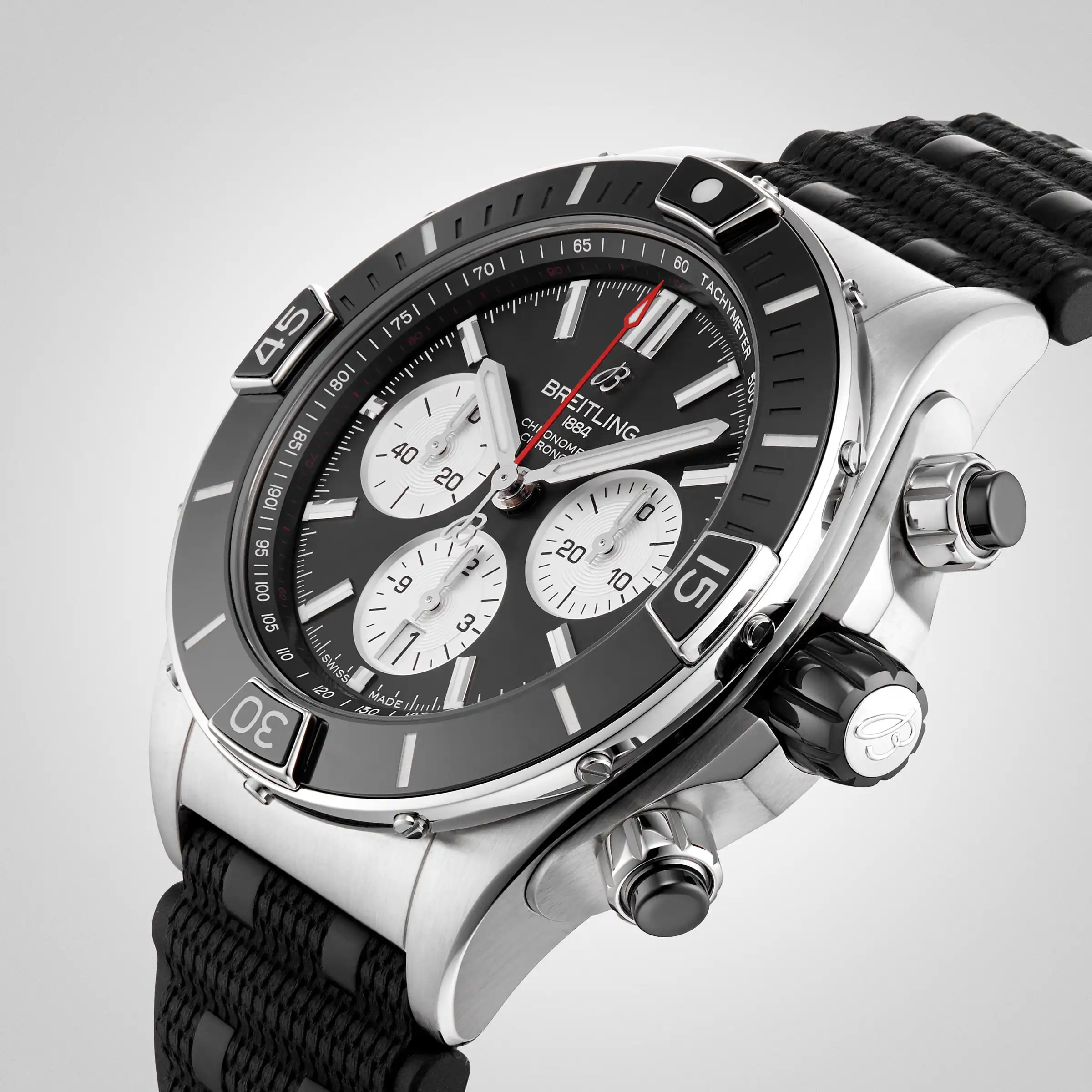 Replica Breitling Super Chronomat B01 44 Stainless Steel Rubber Strap AB0136251B1S1 - Image 6