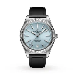Replica Breitling Chronomat Automatic 36 Stainless Steel & 18k grey gold Rubber Strap – Ice Blue G10380591C1S1