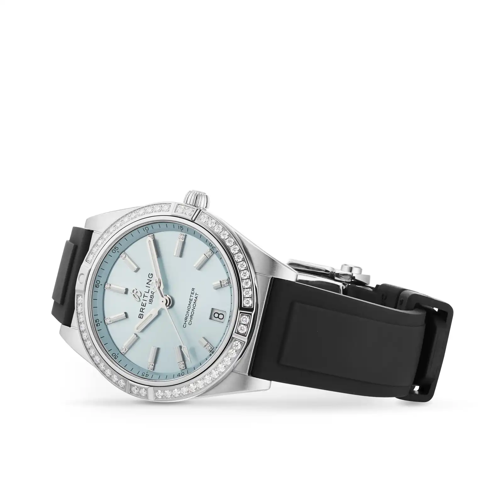 Replica Breitling Chronomat Automatic 36 Stainless Steel & 18k grey gold Rubber Strap – Ice Blue G10380591C1S1 - Image 3