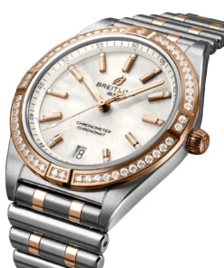 Alternative view of Replica Breitling Chronomat Automatic 36 Stainless Steel & 18k Red Gold (Gem-set) – Mother of Pearl U10380591A2U1