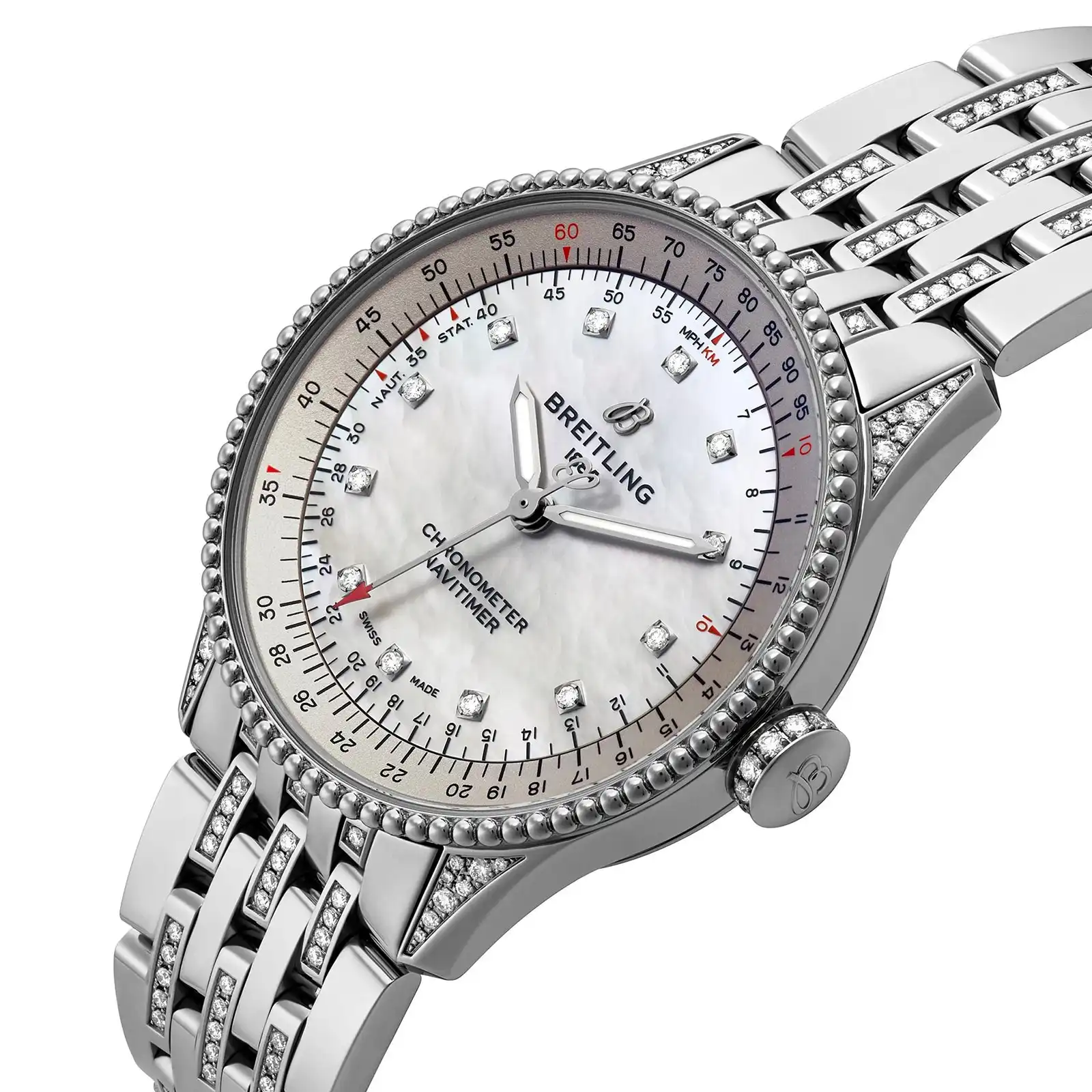Replica Breitling Navitimer Automatic 35mm Ladies Mother Of Pearl A17395721G1A1 - Image 2