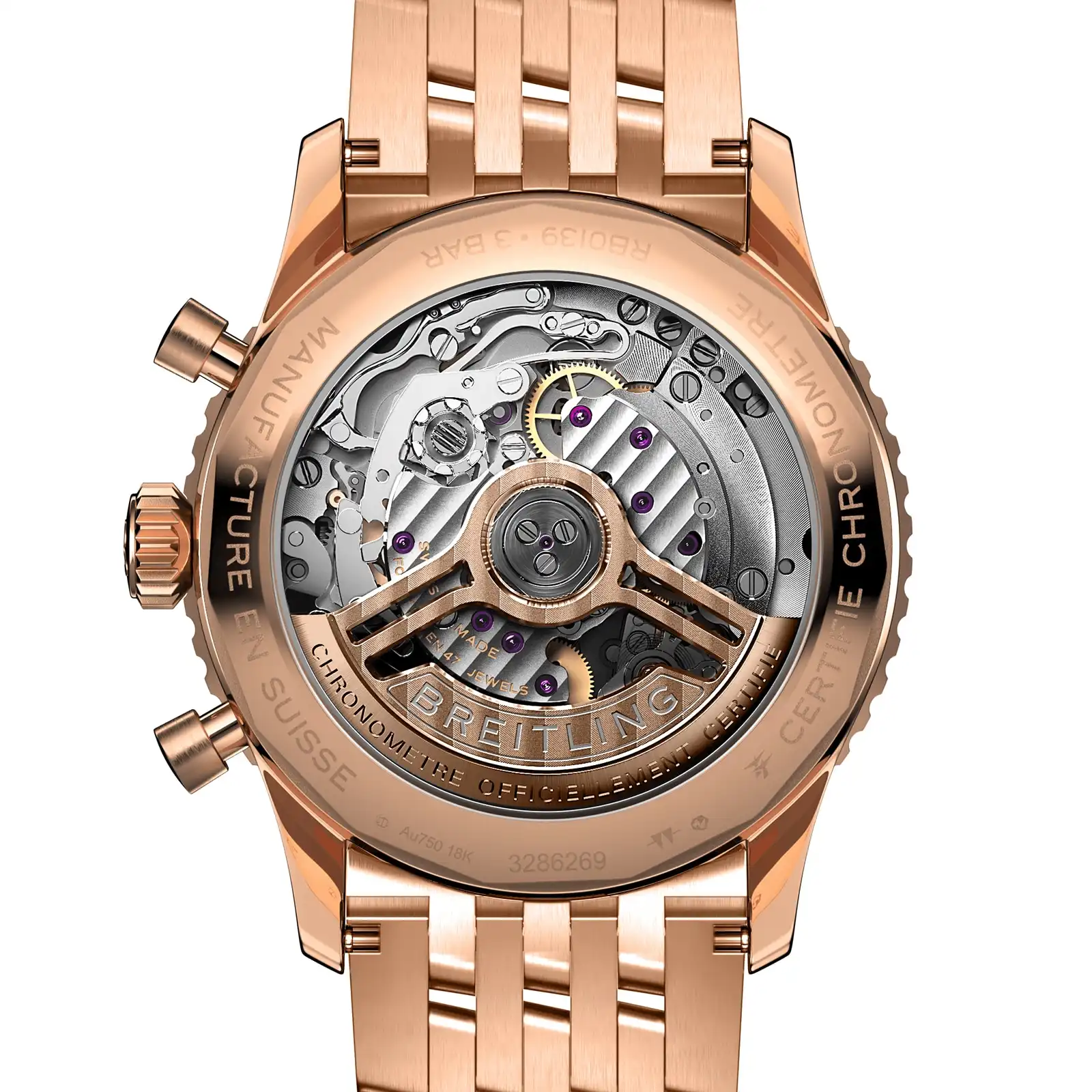 Replica Breitling Navitimer B01 Chronograph 41 18k Red Gold RB0139211G1R1 - Image 4
