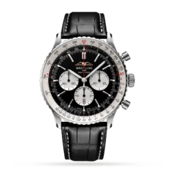 Replica Breitling Navitimer B01 Chronograph 46 Stainless Steel Leather Strap AB0137211B1P1