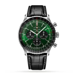 Replica Breitling Navitimer B01 Chronograph 46 Stainless Steel Leather Strap AB0137241L1P1