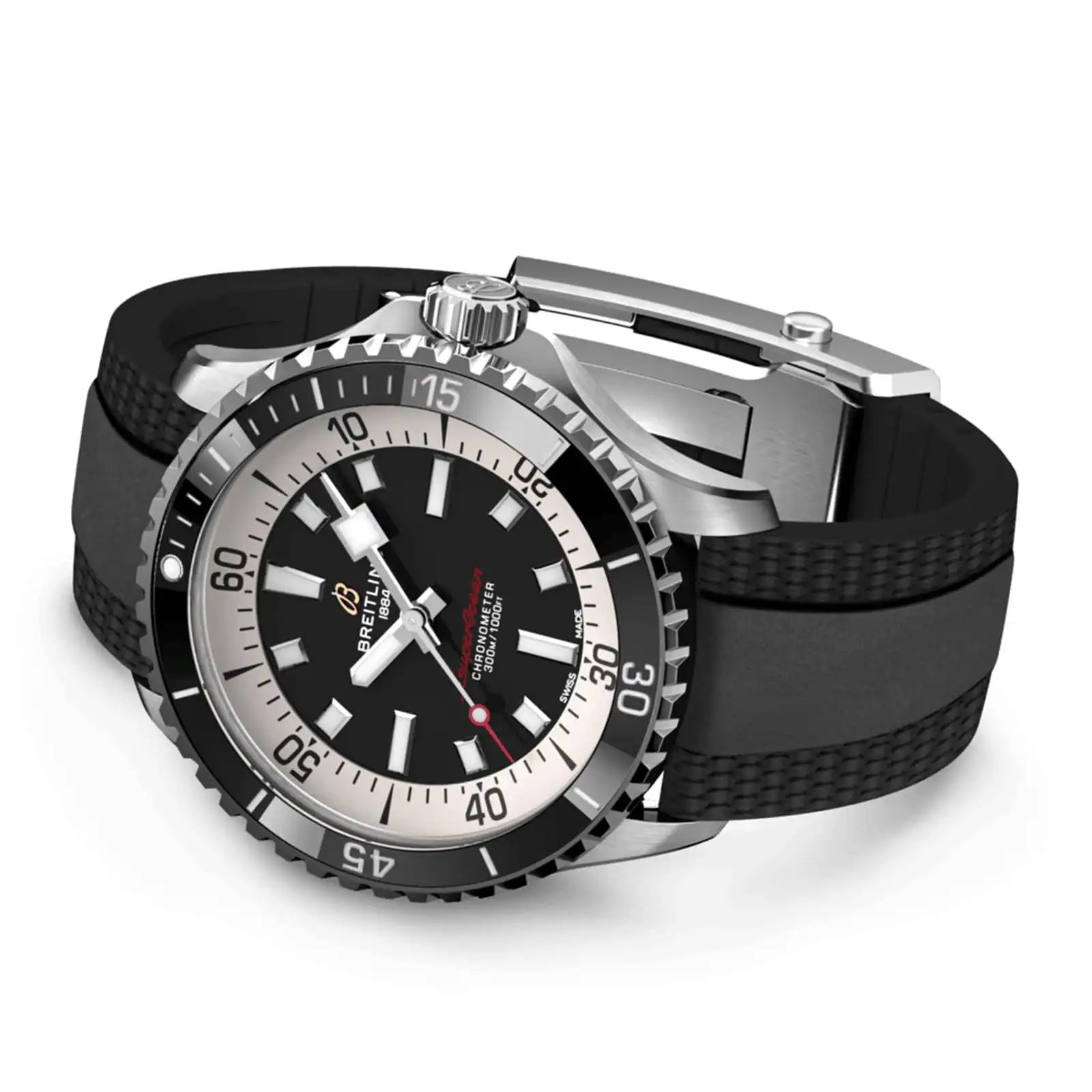 Replica Breitling Superocean Automatic 42 Stainless Steel Rubber Strap A17375211B1S1 - Image 4