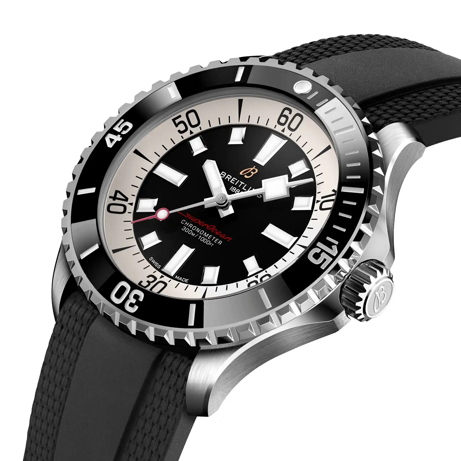 Replica Breitling Superocean Automatic 46 Stainless Steel Rubber Strap A17378211B1S1 - Image 2