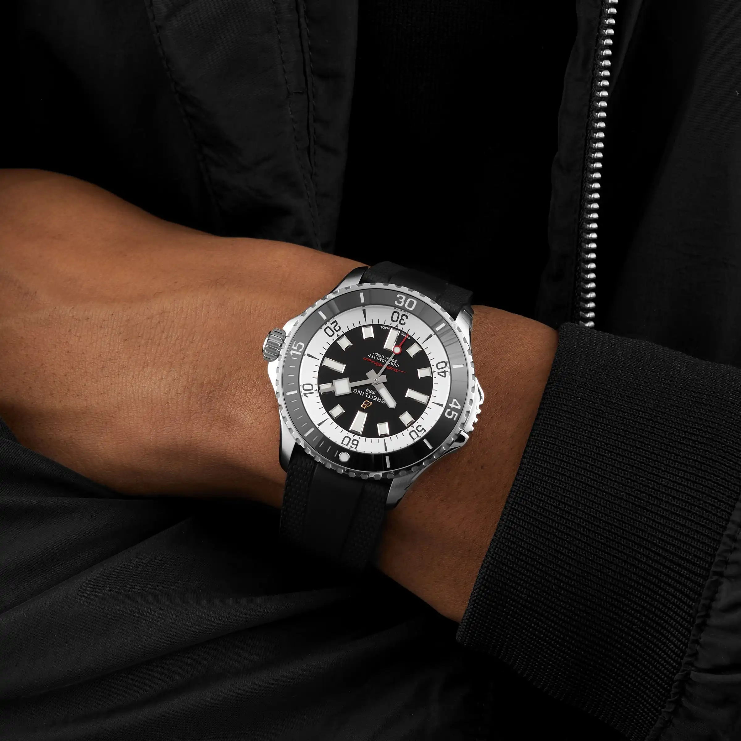 Replica Breitling Superocean Automatic 46 Stainless Steel Rubber Strap A17378211B1S1 - Image 6