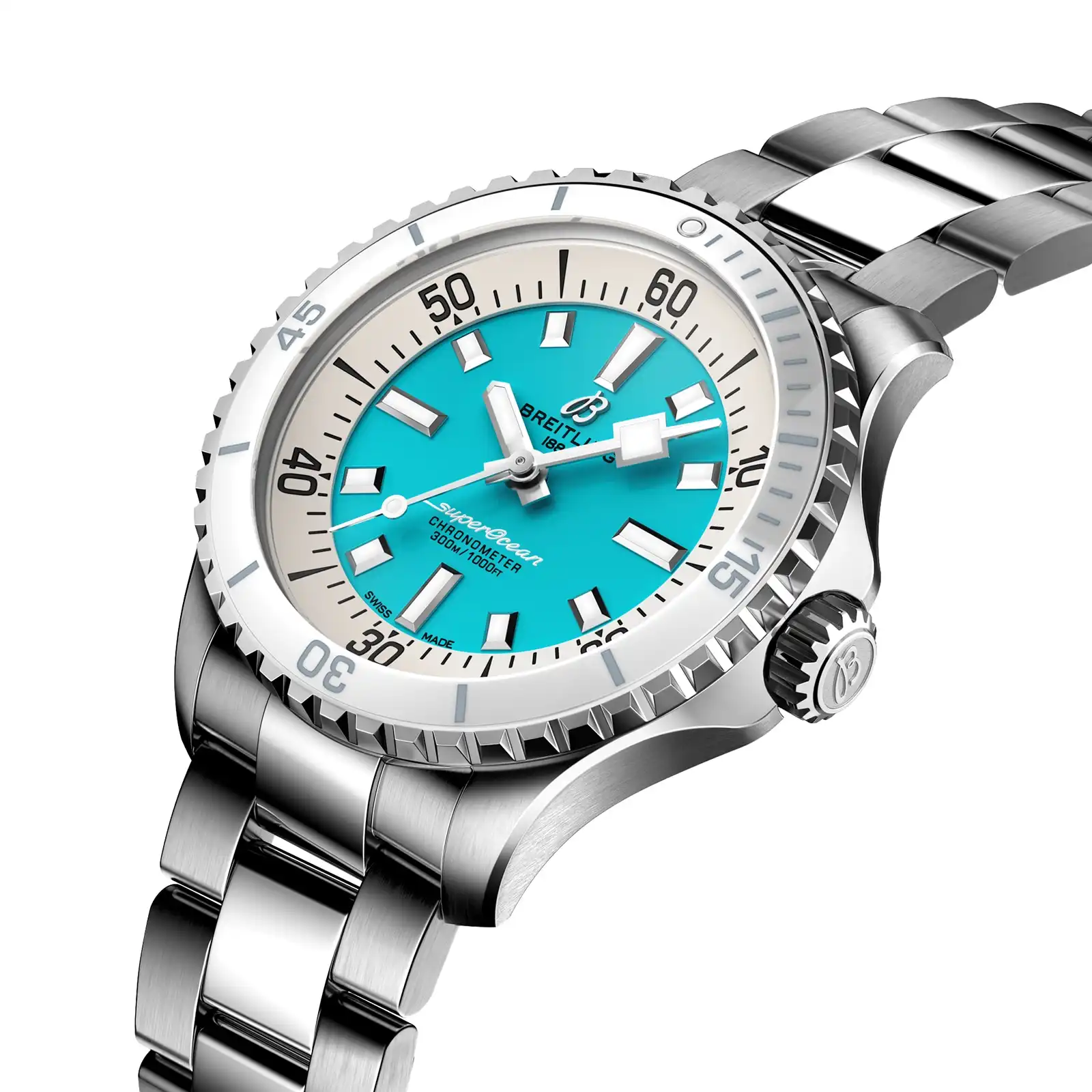 Replica Breitling Superocean Automatic 36 Stainless Steel – Turquoise A17377211C1A1 - Image 3