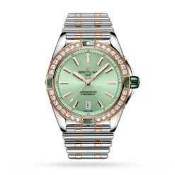 Replica Breitling Super Chronomat Automatic 38 Green Stainless Steel & 18ct Rose Gold U17356531L1U1