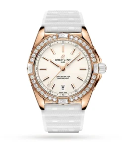 Replica Breitling Super Chronomat Automatic 38 Origins White 18ct Rose Gold Rubber Strap R17356531G1S1
