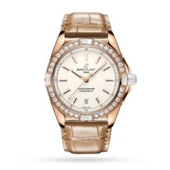 Replica Breitling Super Chronomat Automatic 38 Origins White 18ct Rose Gold Brown Leather Strap R17356531G1P1