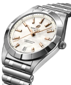 Alternative view of Replica Breitling Chronomat 32 Stainless Steel Mother of Pearl A77310101A4A1