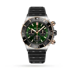 Replica Breitling Super Chronomat B01 44 Stainless Steel & 18k Red Gold Rubber Strap UB0136251L1S1