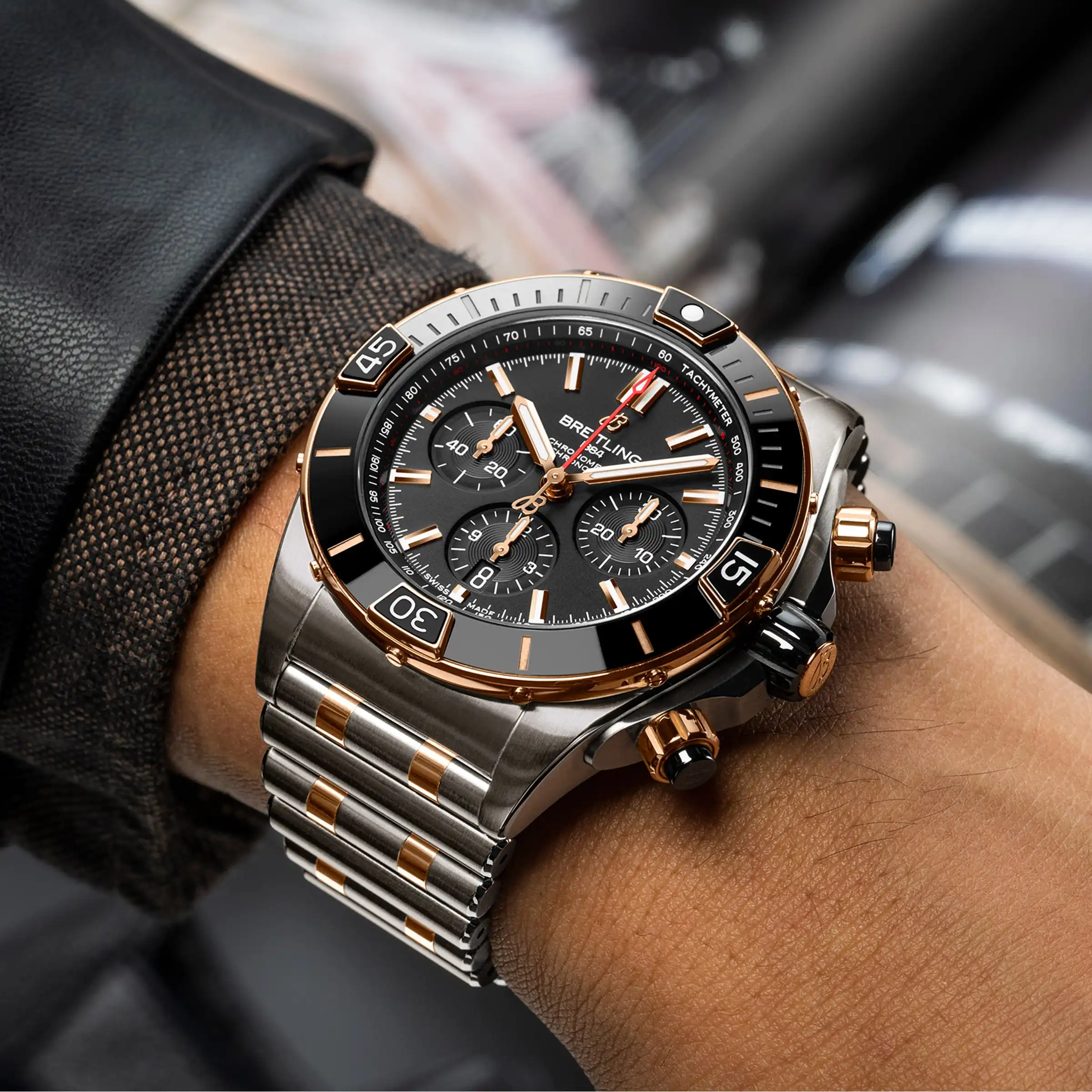 Replica Breitling Super Chronomat B01 44 Stainless Steel & 18k Red Gold UB0136251B1U1 - Image 5