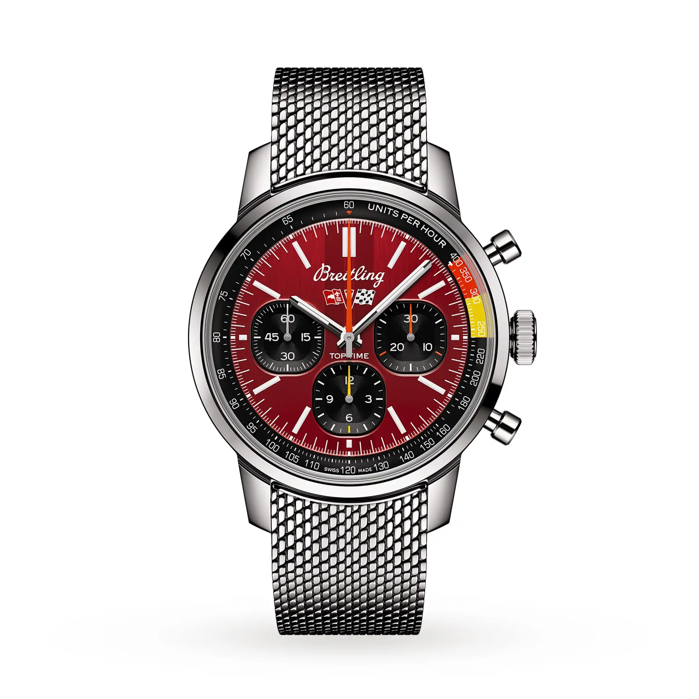 Replica Breitling Top Time B01 Classic Cars Chevrolet Corvette 41mm Mens Mesh Strap AB01761A1K1A1