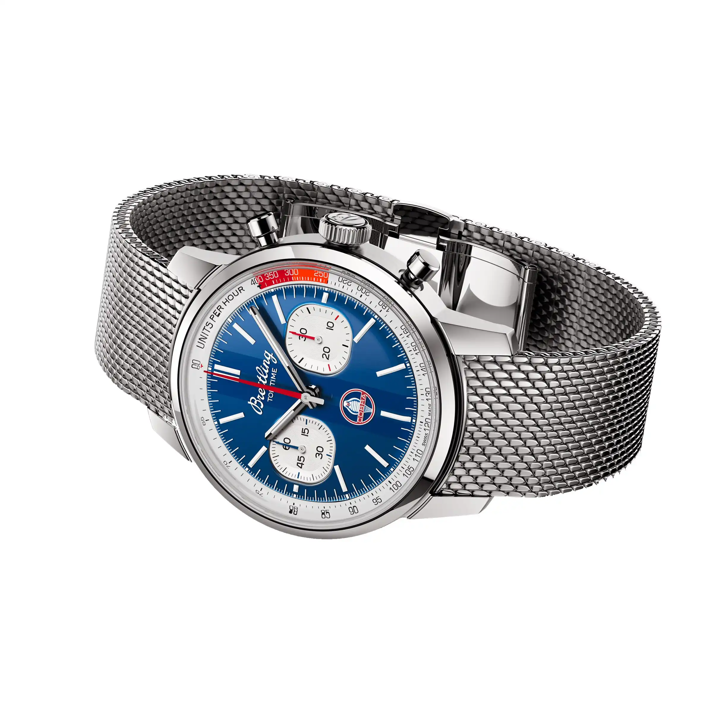 Replica Breitling Top Time B01 Classic Cars Shelby Cobra 41mm Mens Mesh Strap AB01763A1C1A1 - Image 3