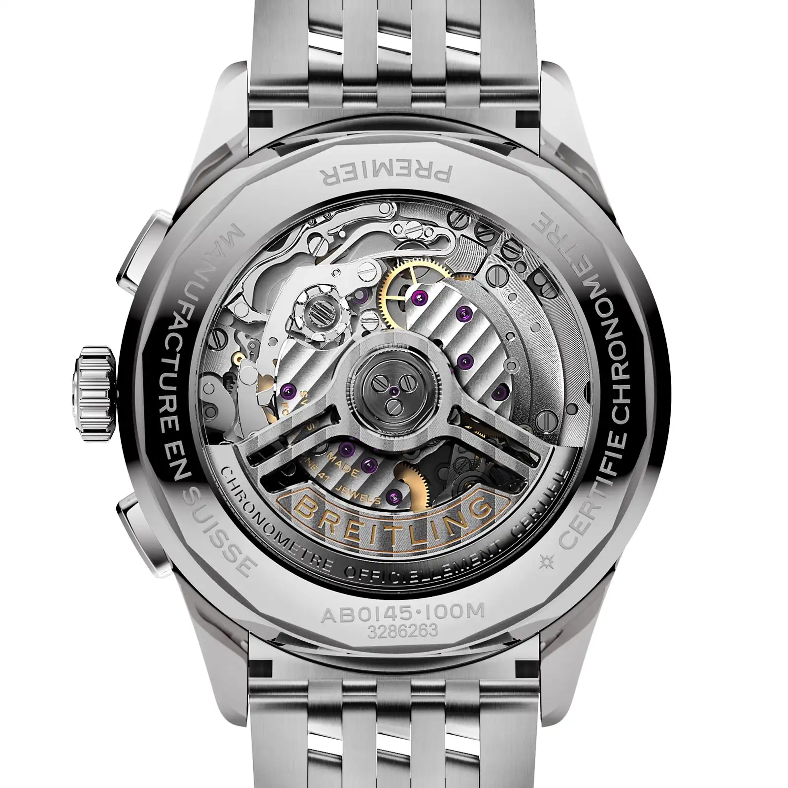 Replica Breitling Premier B01 Chronograph 42mm Mens Copper Stainless Steel AB0145331K1A1 - Image 2