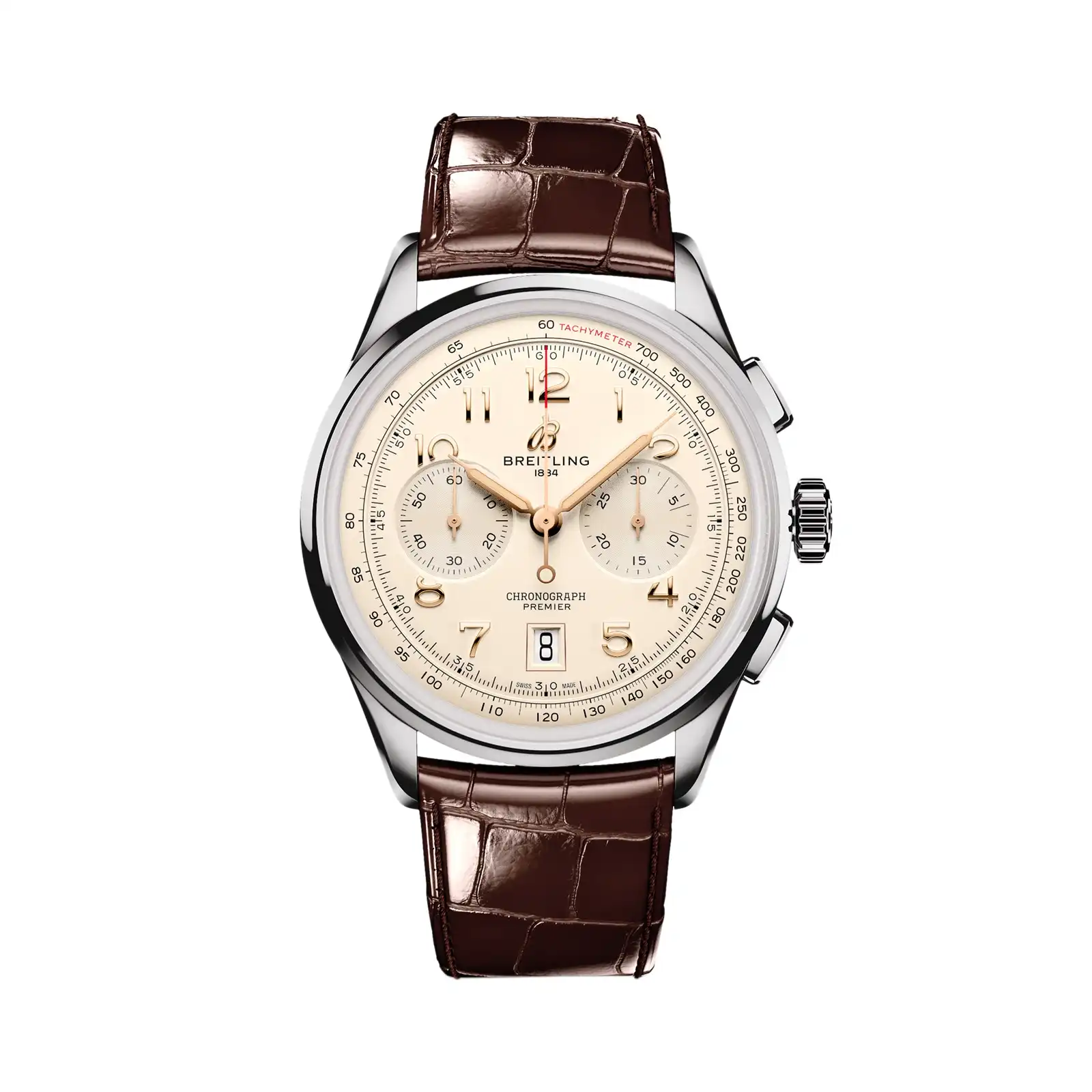 Replica Breitling Premier B01 Chronograph 42mm Mens Cream AB0145211G1P1