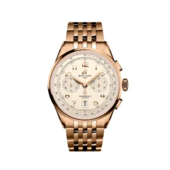 Replica Breitling Premier B01 Chronograph 42mm Mens Silver 18ct Rose Gold RB0145371G1R1