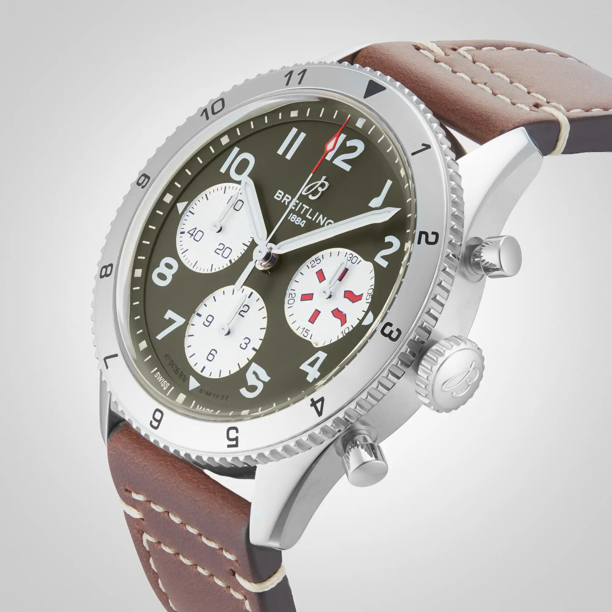Replica Breitling Classic AVI Chronograph 42 Curtiss P-40 Warhawk Leather Strap A233802A1L1X1 - Image 7