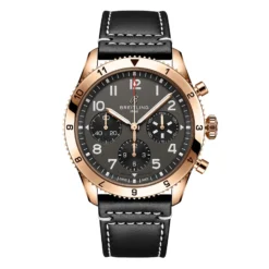 Replica Breitling Classic AVI Chronograph 42 P-51 Mustang 18K Red Gold Leather Strap R233801A1B1X1