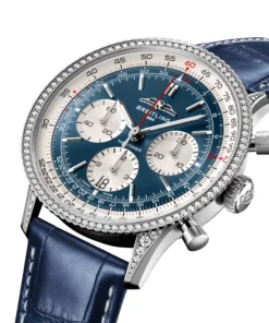 Alternative view of Replica Breitling Navitimer Chronograph 41mm Mens White Eyed Blue Dial AB0139631C1P1