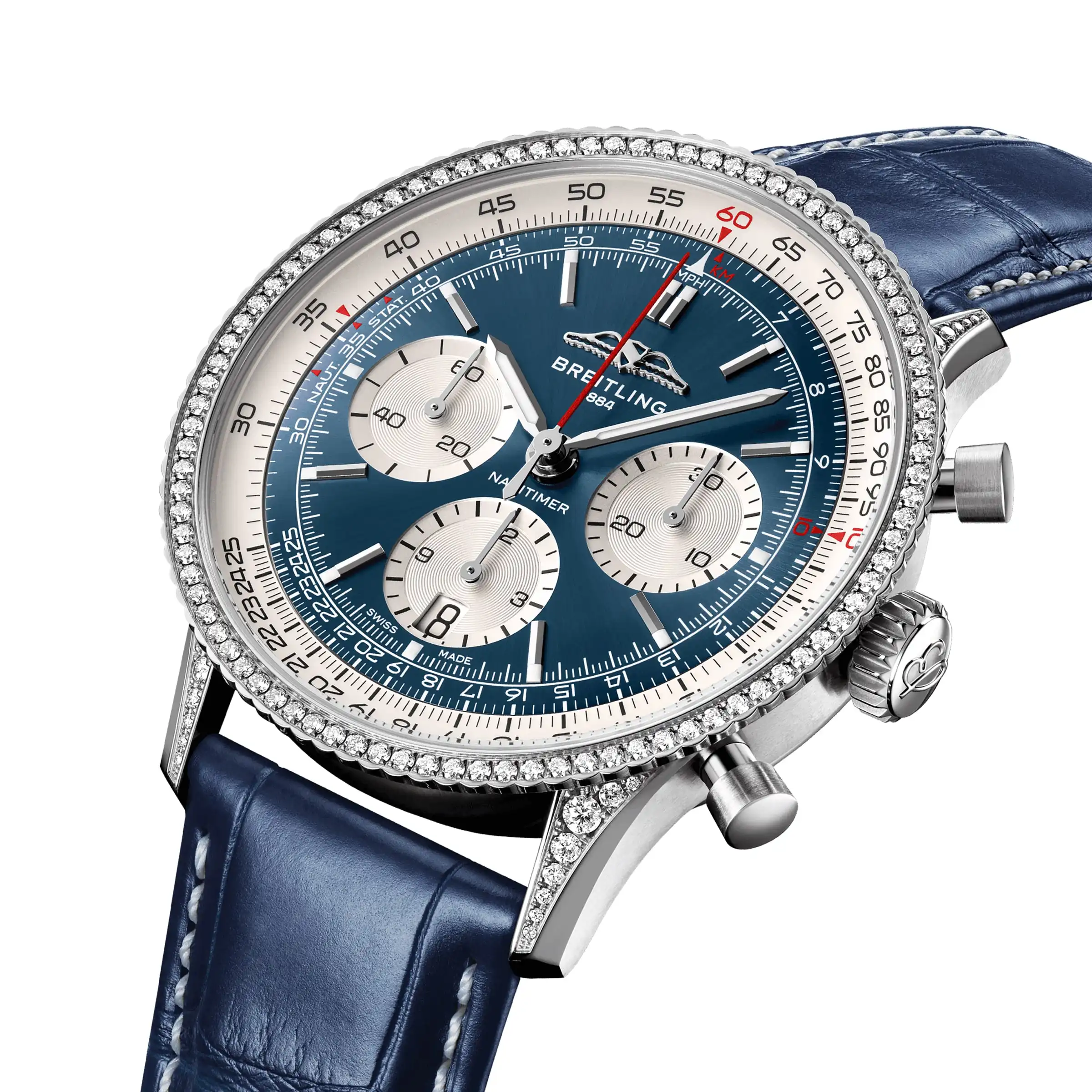 Replica Breitling Navitimer Chronograph 41mm Mens White Eyed Blue Dial AB0139631C1P1 - Image 2