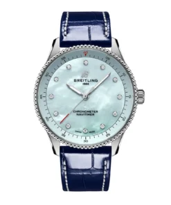 Replica Breitling Navitimer 32mm Ladies Blue Mother Of Pearl Leather A77320171C1P1