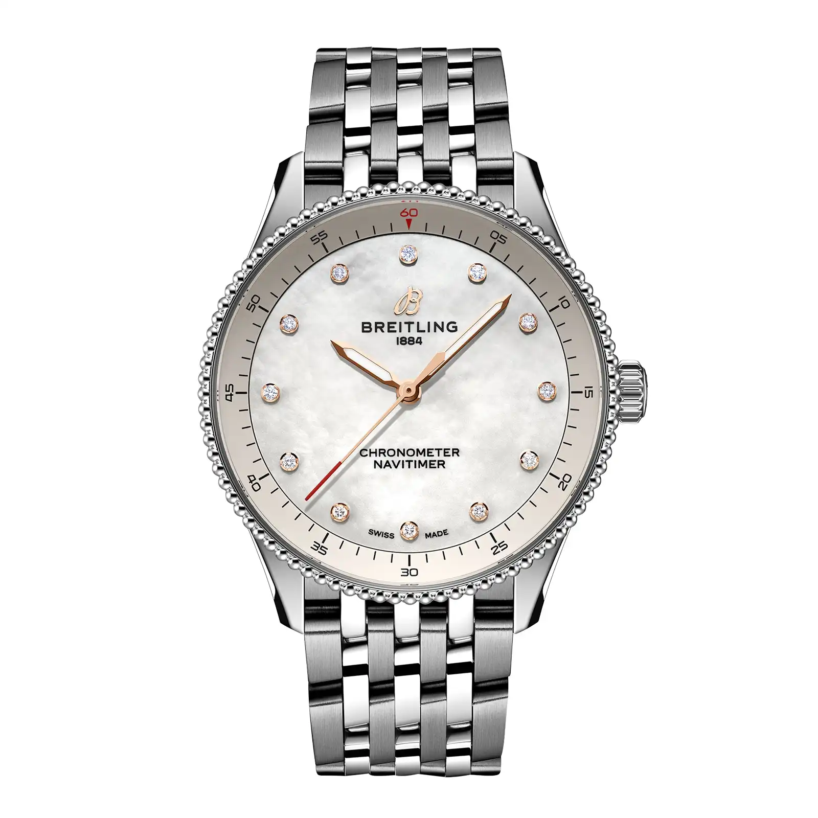 Replica Breitling Navitimer 32mm Ladies White Mother Of Pearl A77320E61A2A1