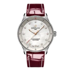 Replica Breitling Navitimer 32mm Ladies White Mother Of Pearl Leather A77320E61A2P2