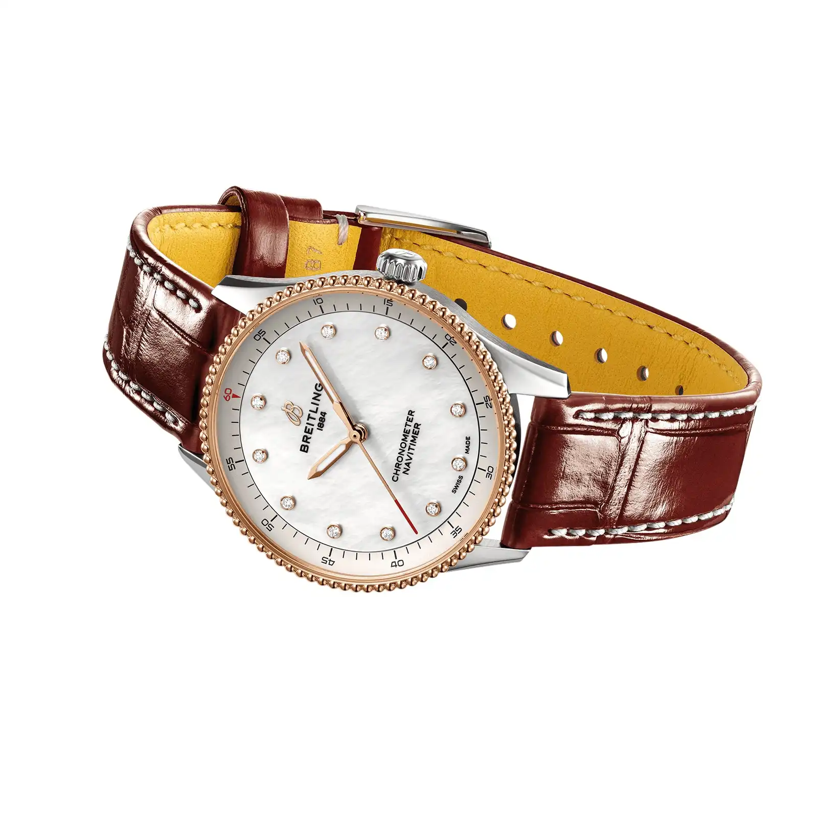 Replica Breitling Navitimer 32mm Ladies White Mother Of Pearl Leather U77320E61A1P1 - Image 4