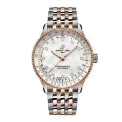 Replica Breitling Navitimer 36mm Ladies White Mother Of Pearl Stainless Steel And 18k Red Gold U17327211A1U1