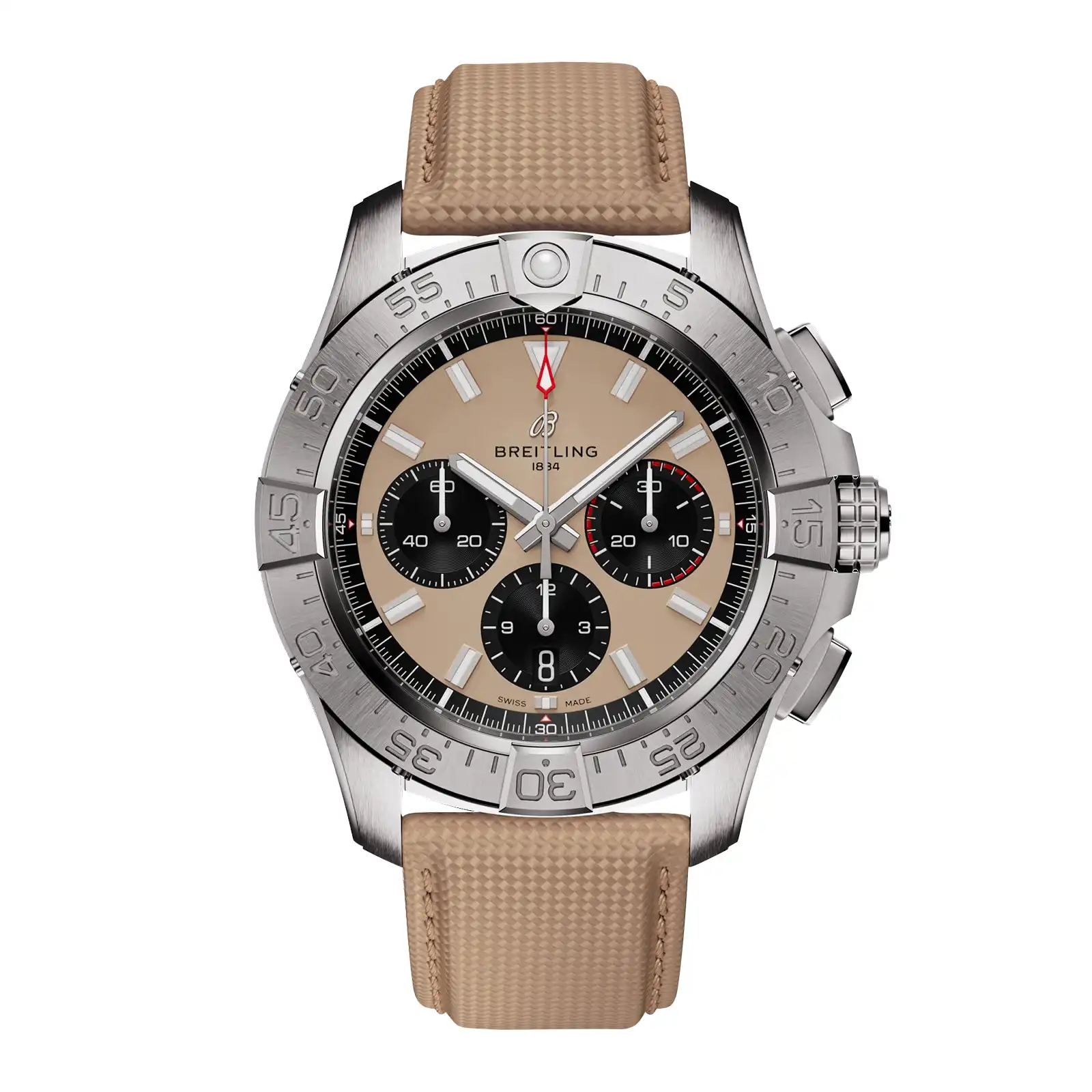 Replica Breitling Avenger B01 Chronograph 44mm Mens Beige Leather AB0147101A1X1